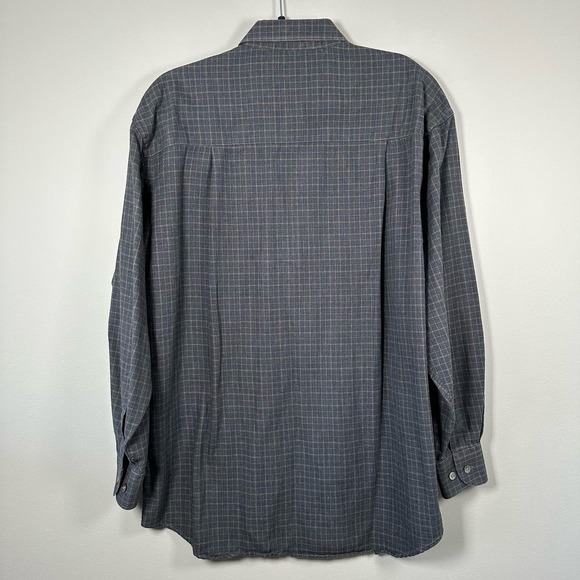 Hickey-Freeman Sport Large Gray Plaid Long Sleeve Button Up‎ Shirt - Picture 2 of 6